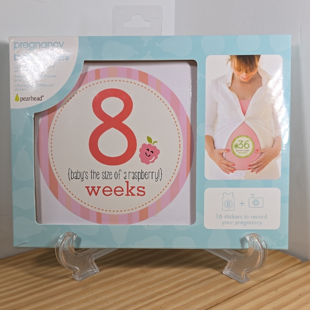 Pearhead Pregnancy Stickers - Pink and Red 16 Count NIB